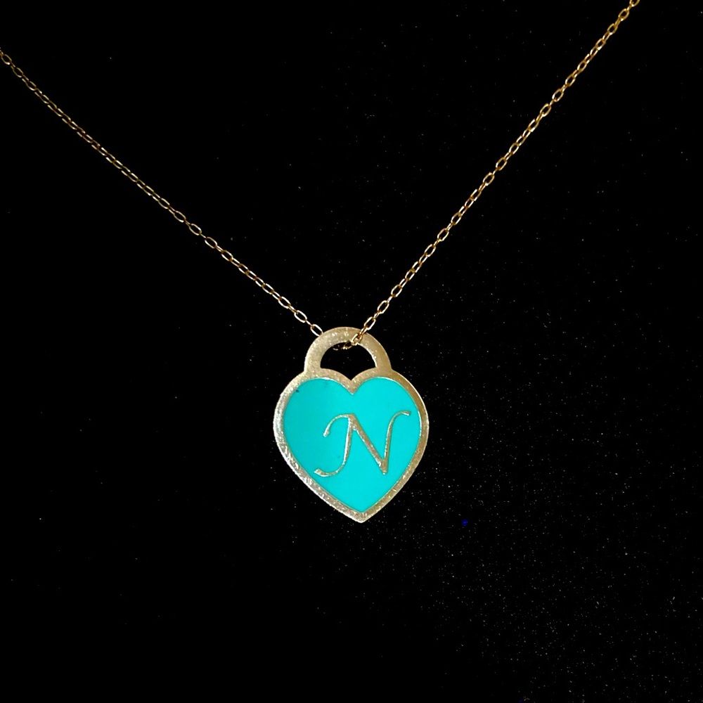 Tiffany Blue Silver ‘N’ Heart Pendant